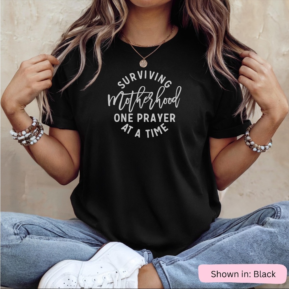 Black Graphic Tee - Surviving Motherhood- 100% Cotton